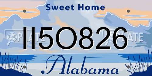 II5O826 Alabama License Plate