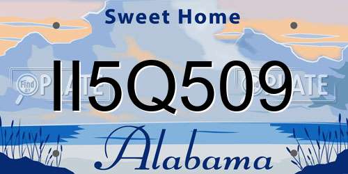II5Q509 Alabama License Plate