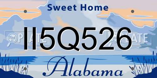 II5Q526 Alabama License Plate