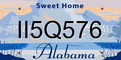 II5Q576 Alabama License Plate