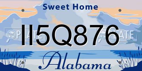 II5Q876 Alabama License Plate