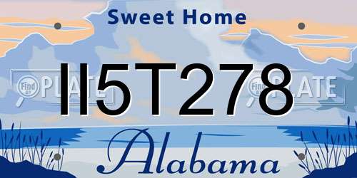 II5T278 Alabama License Plate