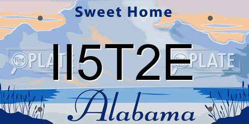 II5T2E Alabama License Plate