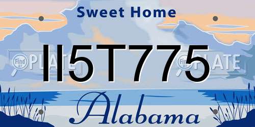 II5T775 Alabama License Plate