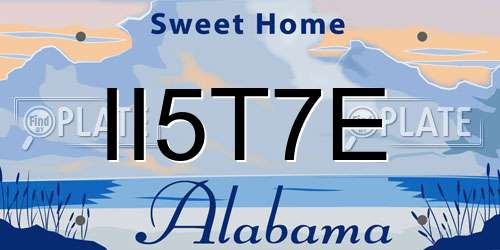 II5T7E Alabama License Plate