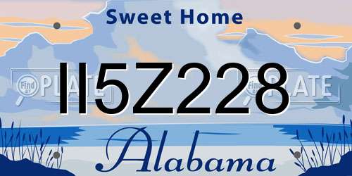 II5Z228 Alabama License Plate