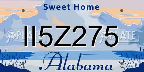 II5Z275 Alabama License Plate
