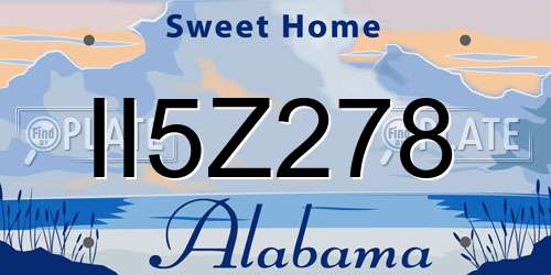 II5Z278 Alabama License Plate