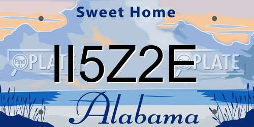 II5Z2E Alabama License Plate