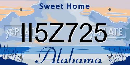 II5Z725 Alabama License Plate