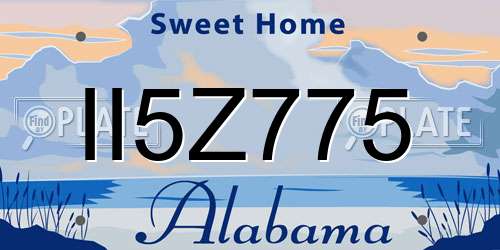 II5Z775 Alabama License Plate