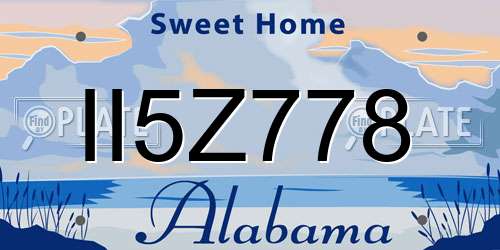 II5Z778 Alabama License Plate