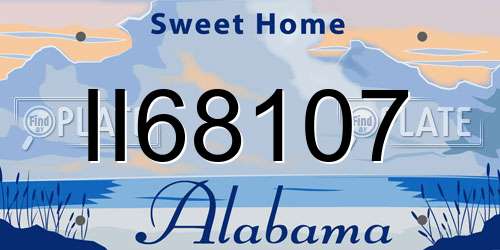 II68107 Alabama License Plate