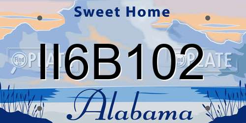 II6B102 Alabama License Plate