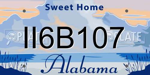 II6B107 Alabama License Plate