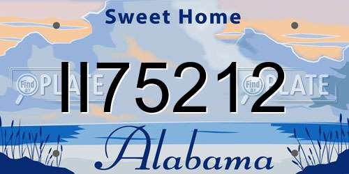 II75212 Alabama License Plate