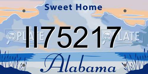 II75217 Alabama License Plate