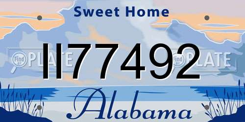II77492 Alabama License Plate