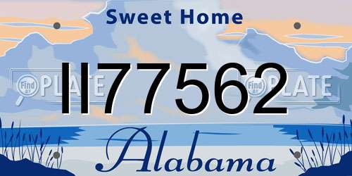 II77562 Alabama License Plate