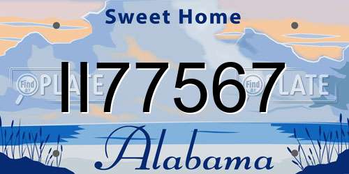 II77567 Alabama License Plate