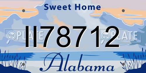 II78712 Alabama License Plate