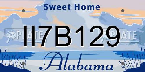II7B129 Alabama License Plate