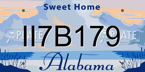 II7B179 Alabama License Plate