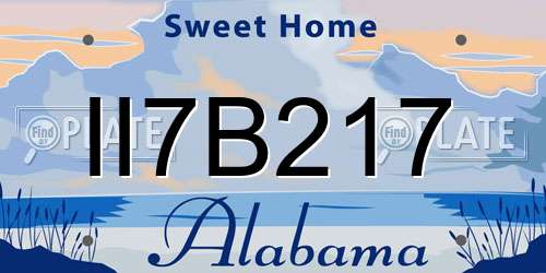 II7B217 Alabama License Plate