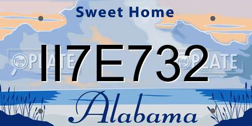 II7E732 Alabama License Plate