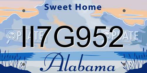 II7G952 Alabama License Plate