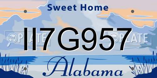 II7G957 Alabama License Plate
