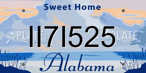 II7I525 Alabama License Plate