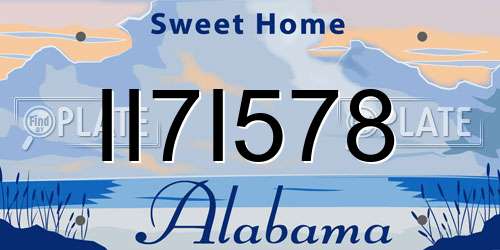 II7I578 Alabama License Plate