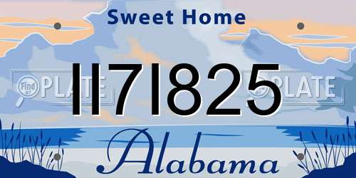 II7I825 Alabama License Plate