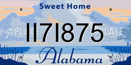 II7I875 Alabama License Plate