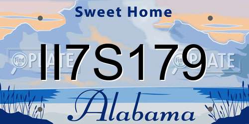 II7S179 Alabama License Plate