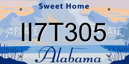 II7T305 Alabama License Plate