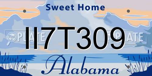 II7T309 Alabama License Plate