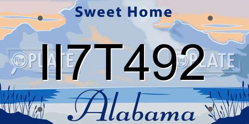 II7T492 Alabama License Plate