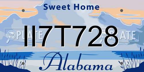 II7T728 Alabama License Plate