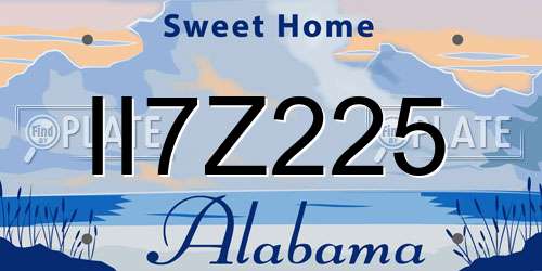 II7Z225 Alabama License Plate