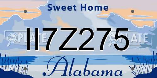 II7Z275 Alabama License Plate