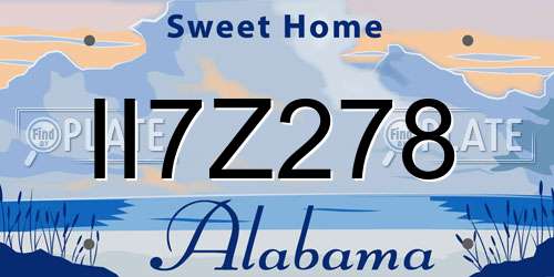 II7Z278 Alabama License Plate