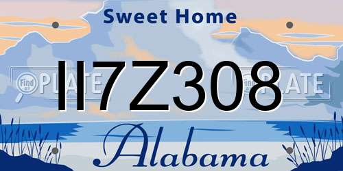 II7Z308 Alabama License Plate