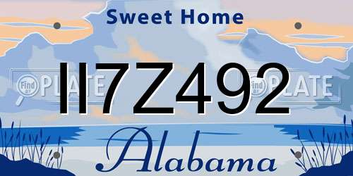 II7Z492 Alabama License Plate