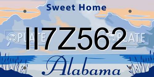 II7Z562 Alabama License Plate