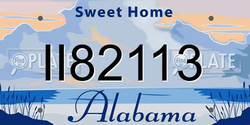 II82113 Alabama License Plate