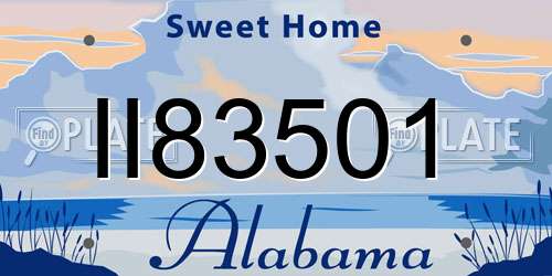 II83501 Alabama License Plate