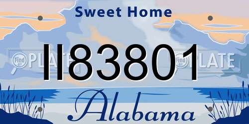II83801 Alabama License Plate
