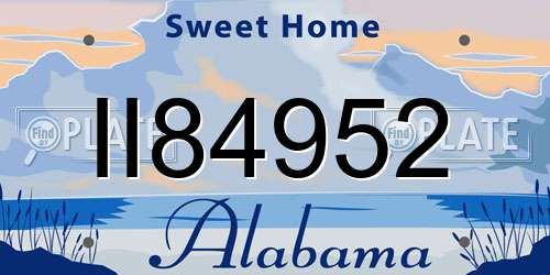 II84952 Alabama License Plate